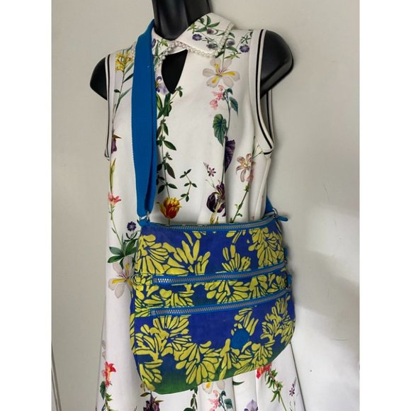 KIPLING Medium Blue Yellow Nylon Crossbody Bag - Picture 9 of 12